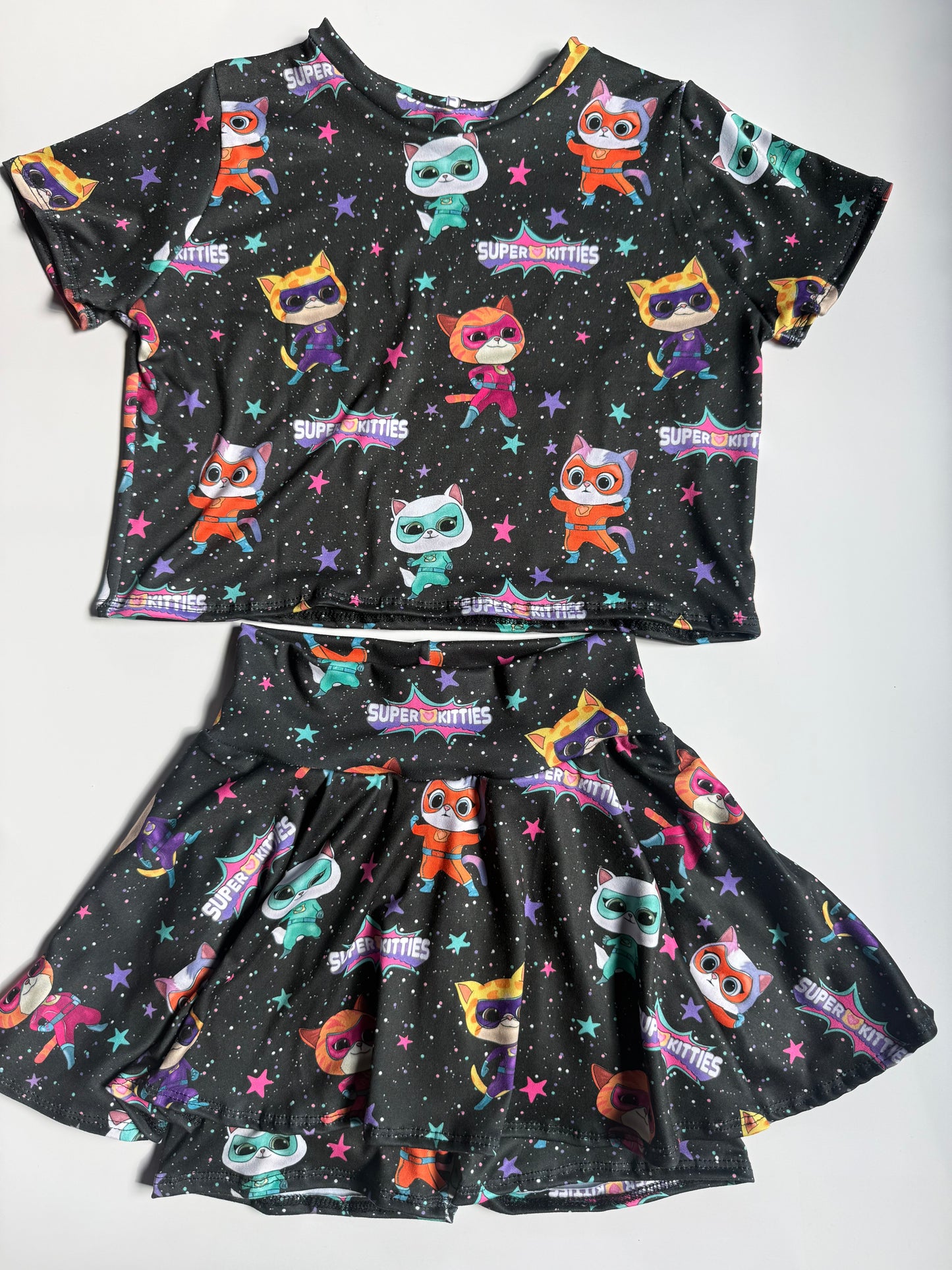 Cropped Tee and Skirt Set